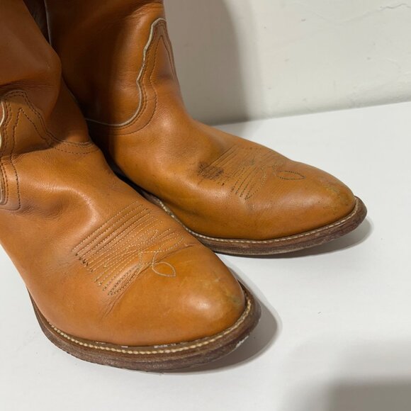 Frye Womens Western Leather Cowboy Boots Size 12 B Tan Embroidered Design - Picture 4 of 13